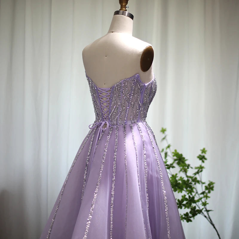 Luxury Beaded Lilac Evening Dress